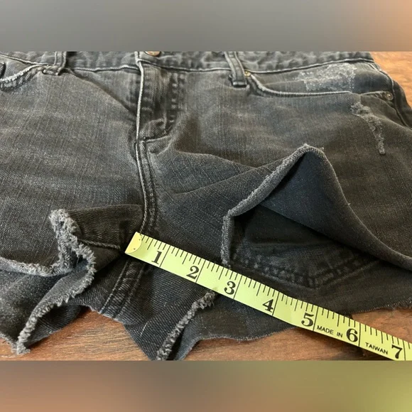 Joe's Jeans 'Rolled Ex-Lover' Black Distressed Cutoff Jean Shortie Shorts - Picture 8 of 10